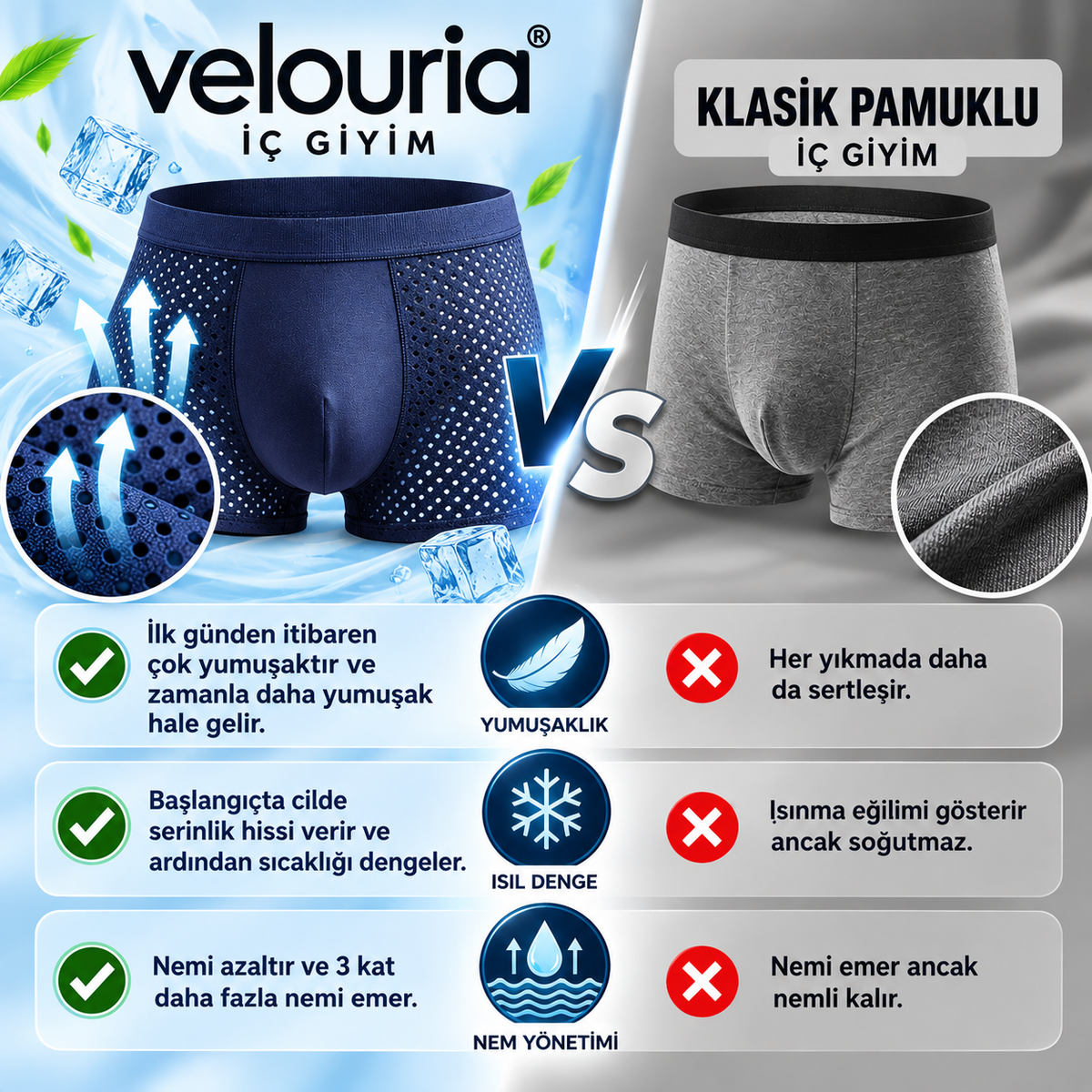 Velouria™ AirFlex Nefes Alan Bambu Boxer