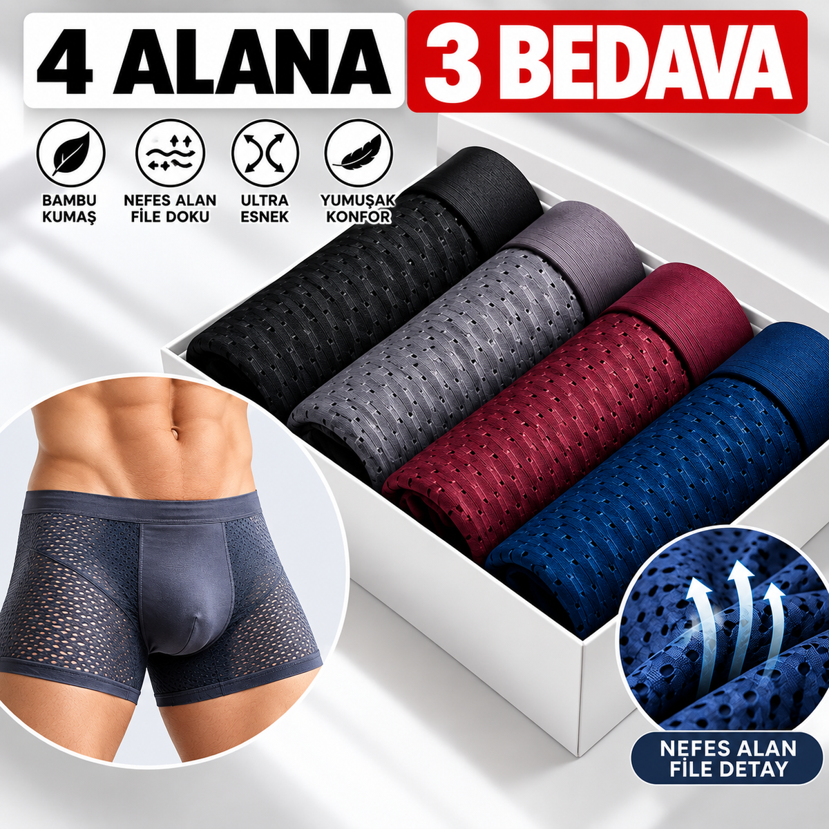 Velouria™ AirFlex Nefes Alan Bambu Boxer